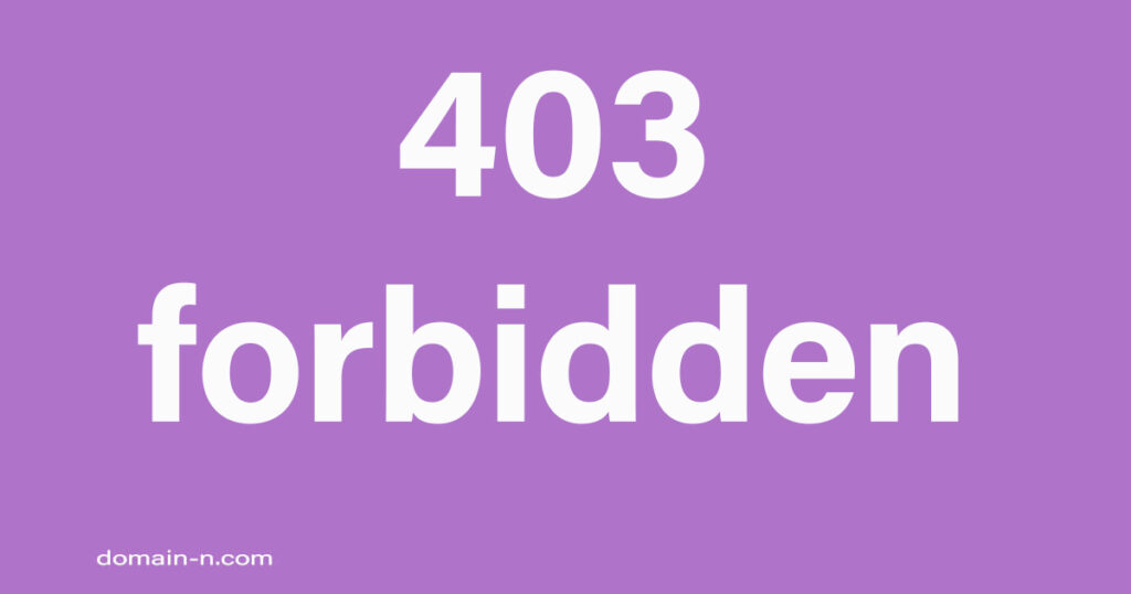 403 forbidden error
